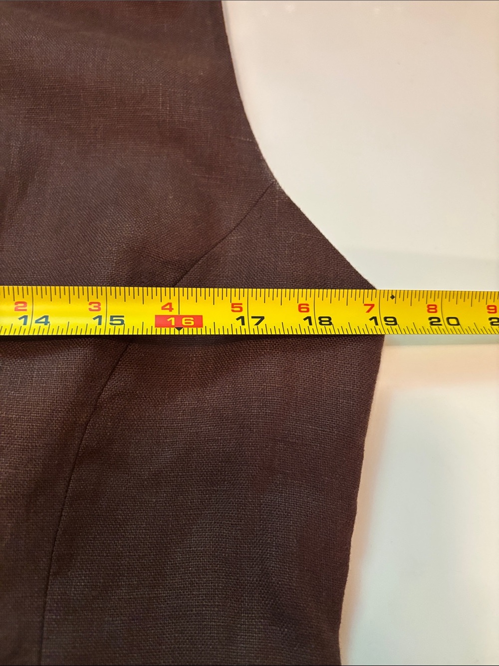 Faithfull Brown Linen Blend Dress with Buttons - size 10 - Picture 9 of 15